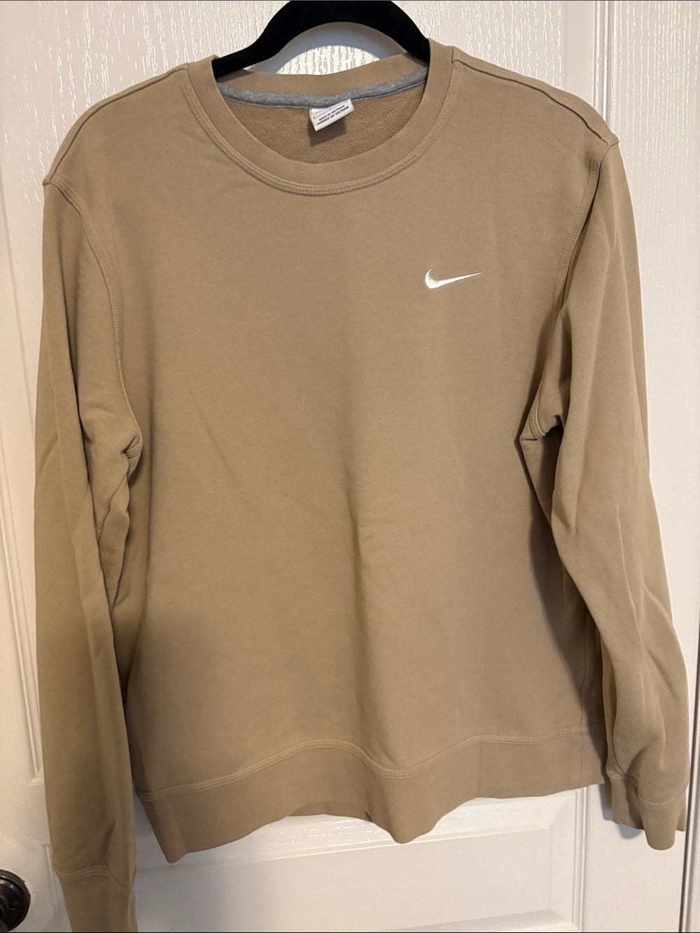 Nike Tan Crewneck Sweatshirt with White Swoosh